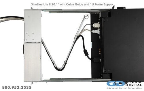 SlimLine Lite II 20.1" - Optional Cable Management Guide and rear-mounted 1U Power Supply 