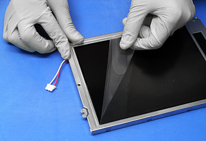 Preparing LCD display for optical enhancement