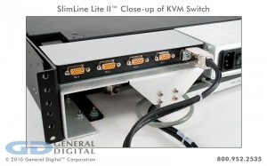 KVM switch mounted on the back of a SlimLine Lite II