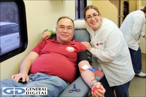 Gary made a new friend while giving blood