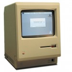 The first Macintosh computer, circa 1984