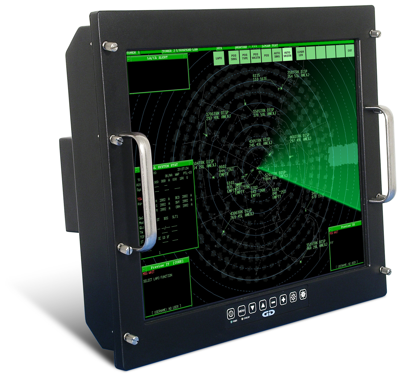 Saber RackMount Solar NVIS military-grade high bright monitor